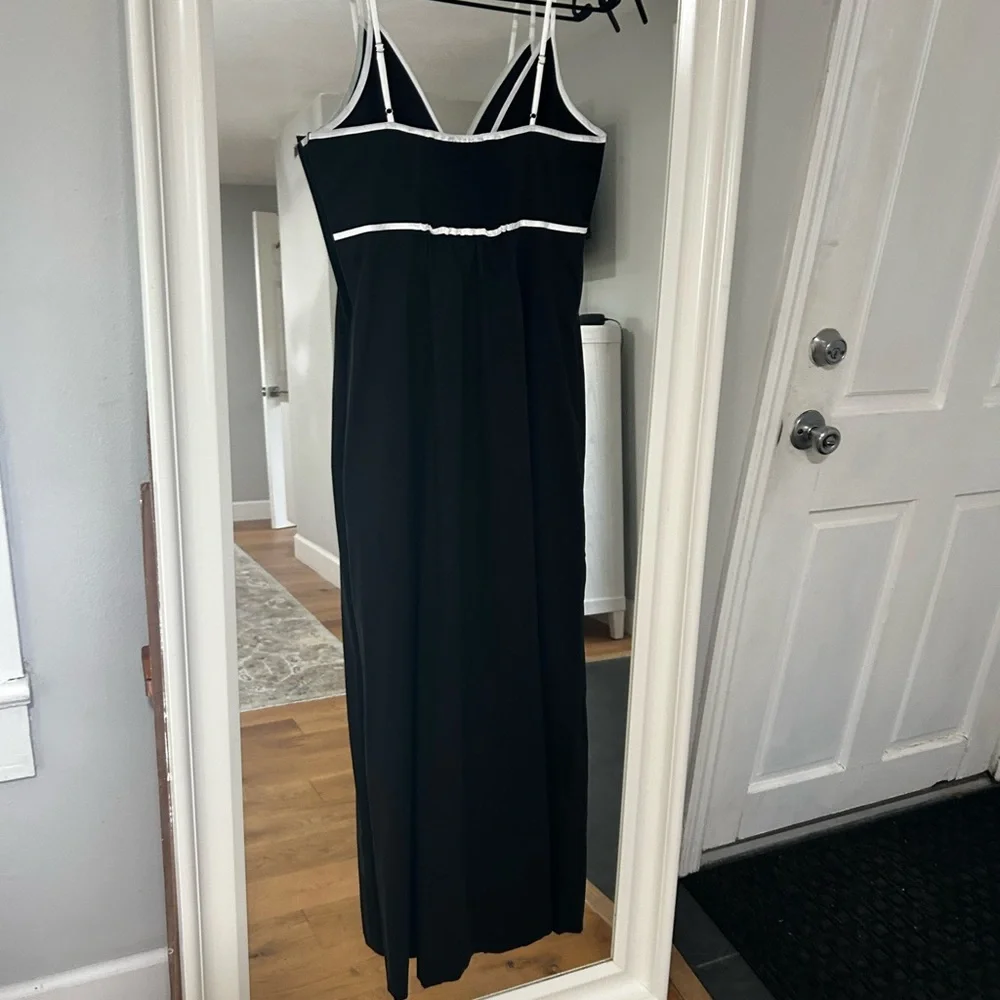 Rails Jessa Cutout Maxi Dress Adjustable Straps Contrast Trim Black White M NWT - Picture 9 of 11